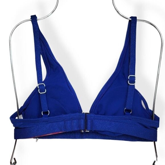 Xhilaration  Glittered Blue Triangle Bikini Top Small Jrs. - Picture 2 of 4